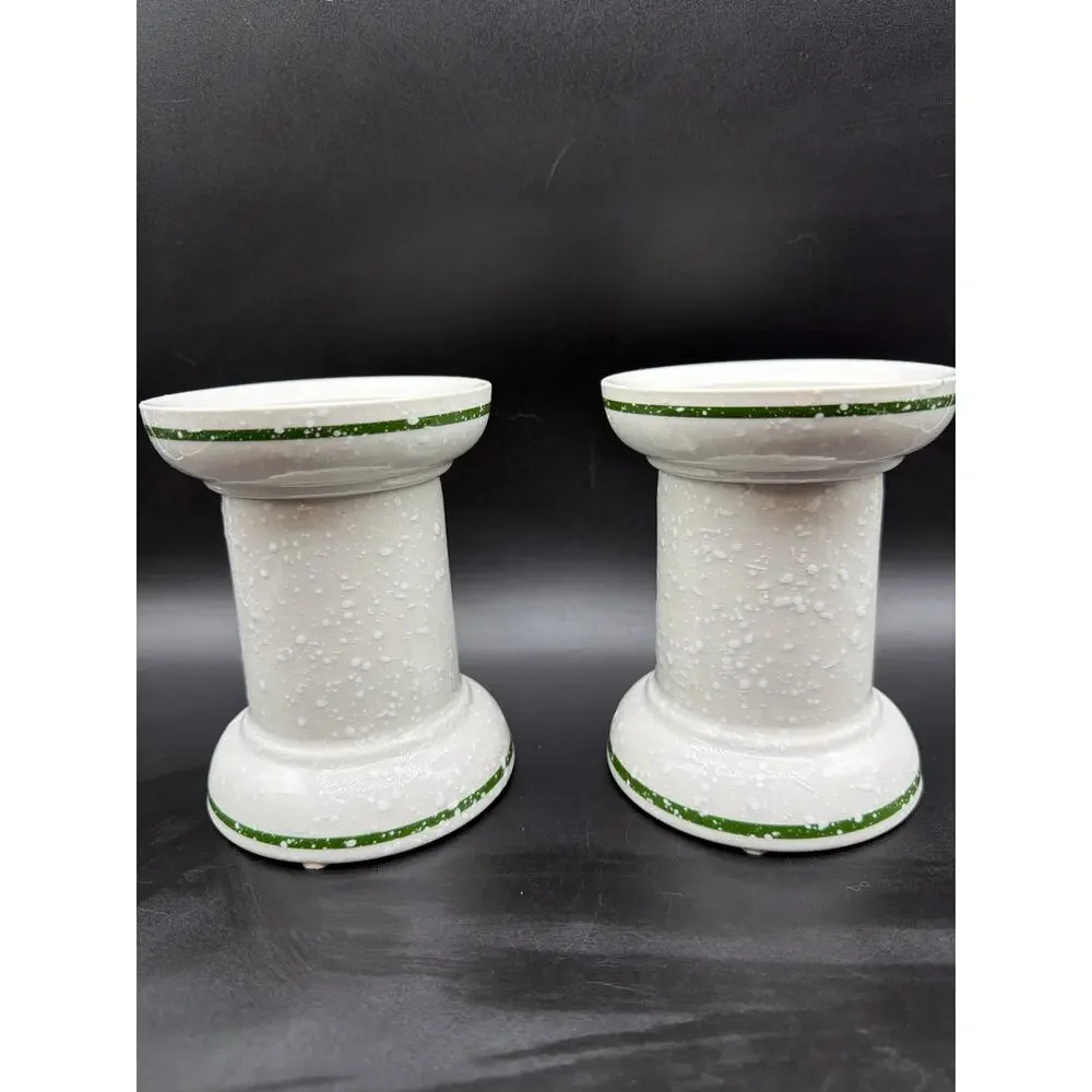 Mikasa Christmas Treats HP306 Candle Holders Santa Tree Japan Pair w Boxes